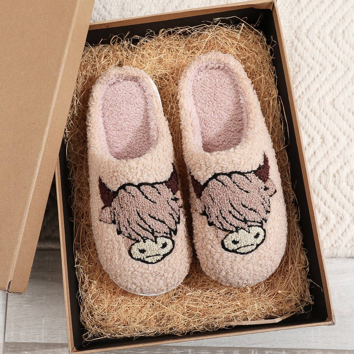 CHRISTMAS HOT-SELLING ANIMAL PRINT COTTON SLIPPERS_CWSHS0870: Brown / (10) 1