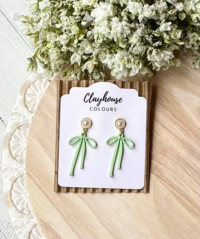 Spring Bow Earrings : Pink