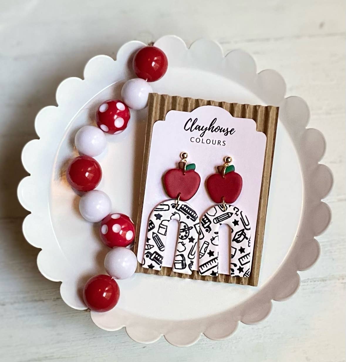 Teacher Earrings | Back to School Earrings: Apple/Pencil/Ruler