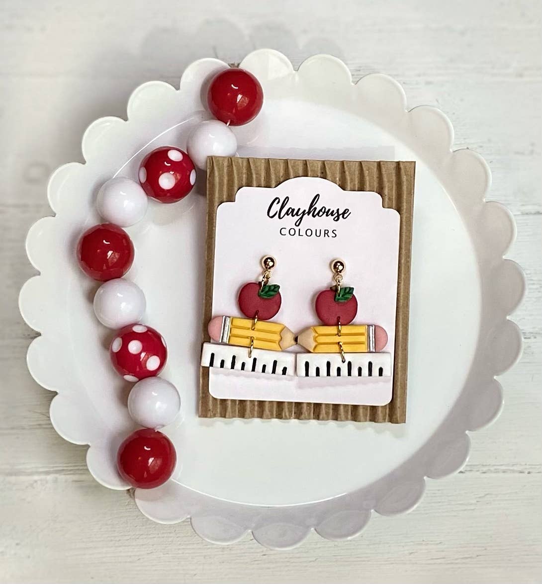 Teacher Earrings | Back to School Earrings: Apple/Pencil/Ruler