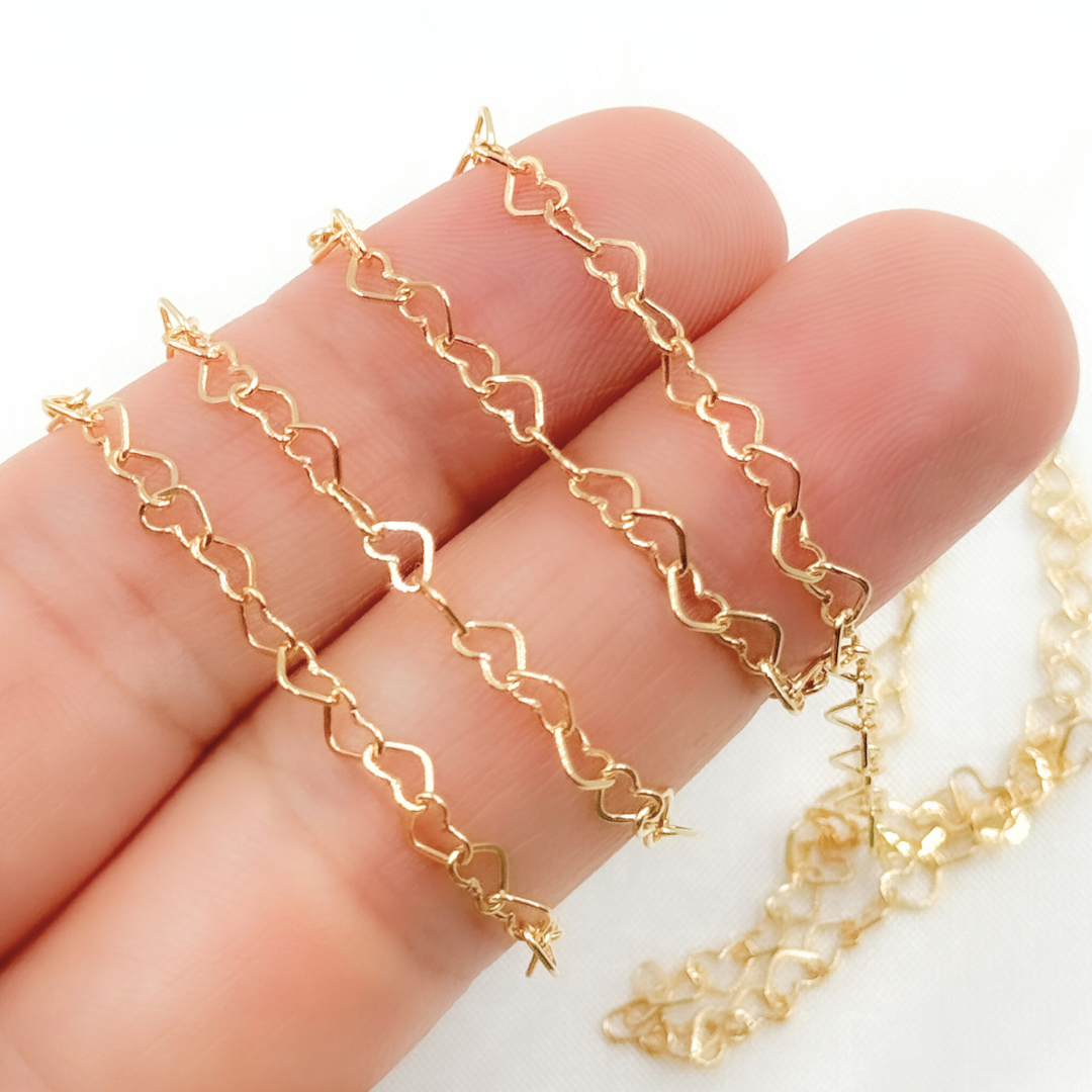 629FGF. 14K Gold Filled Heart Flat Link Chain