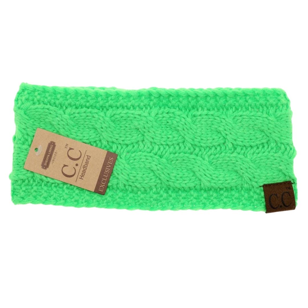 Solid Cable Knit CC Women's Fashion Headband: Lemonade