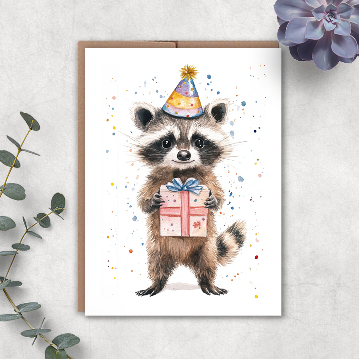 Raccoon Birthday Card