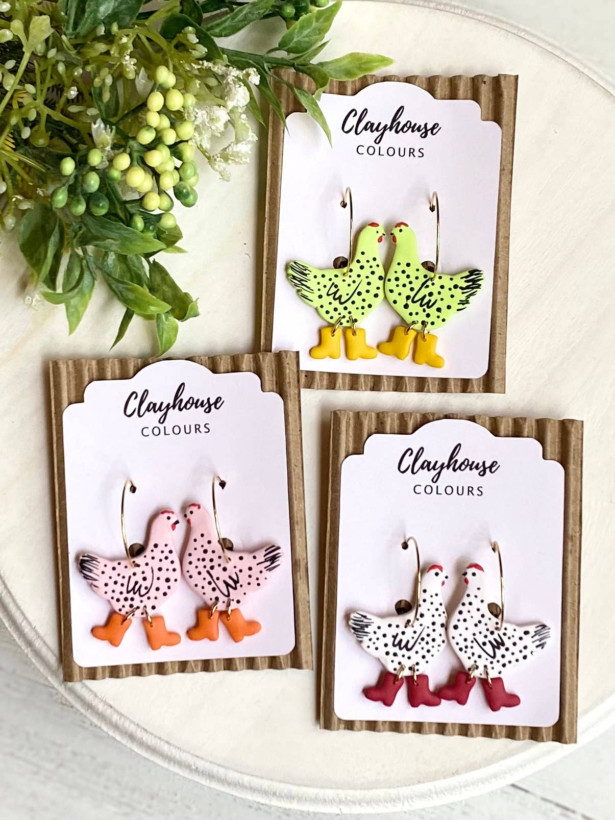 Chicken with Boots Hoops: White/Red Boots