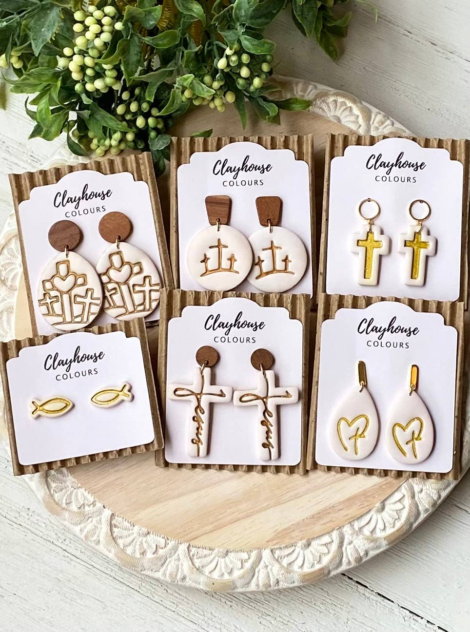 Religious Earrings : Round 3 Crosses