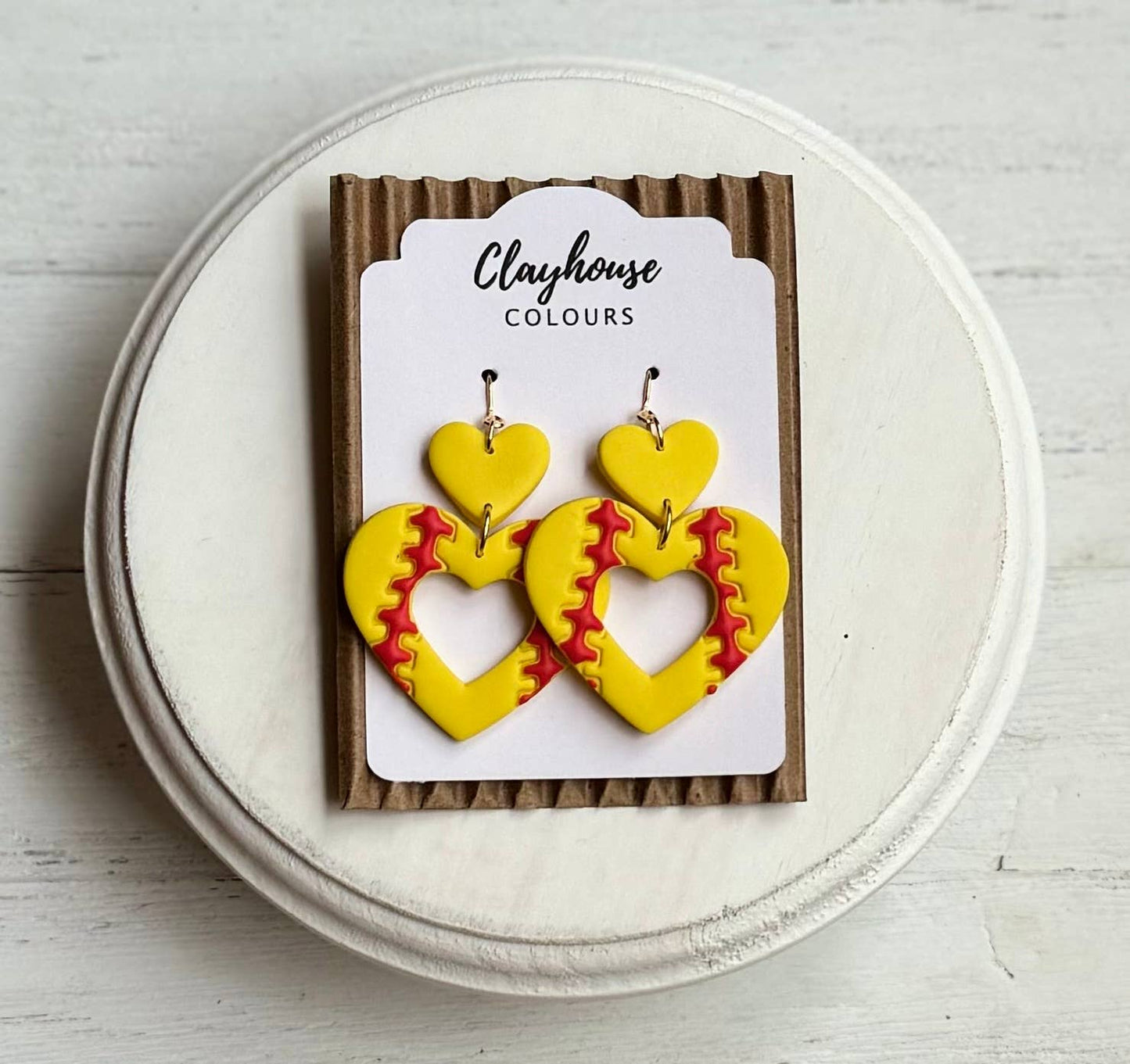 Softball Earrings: Softball Hoops
