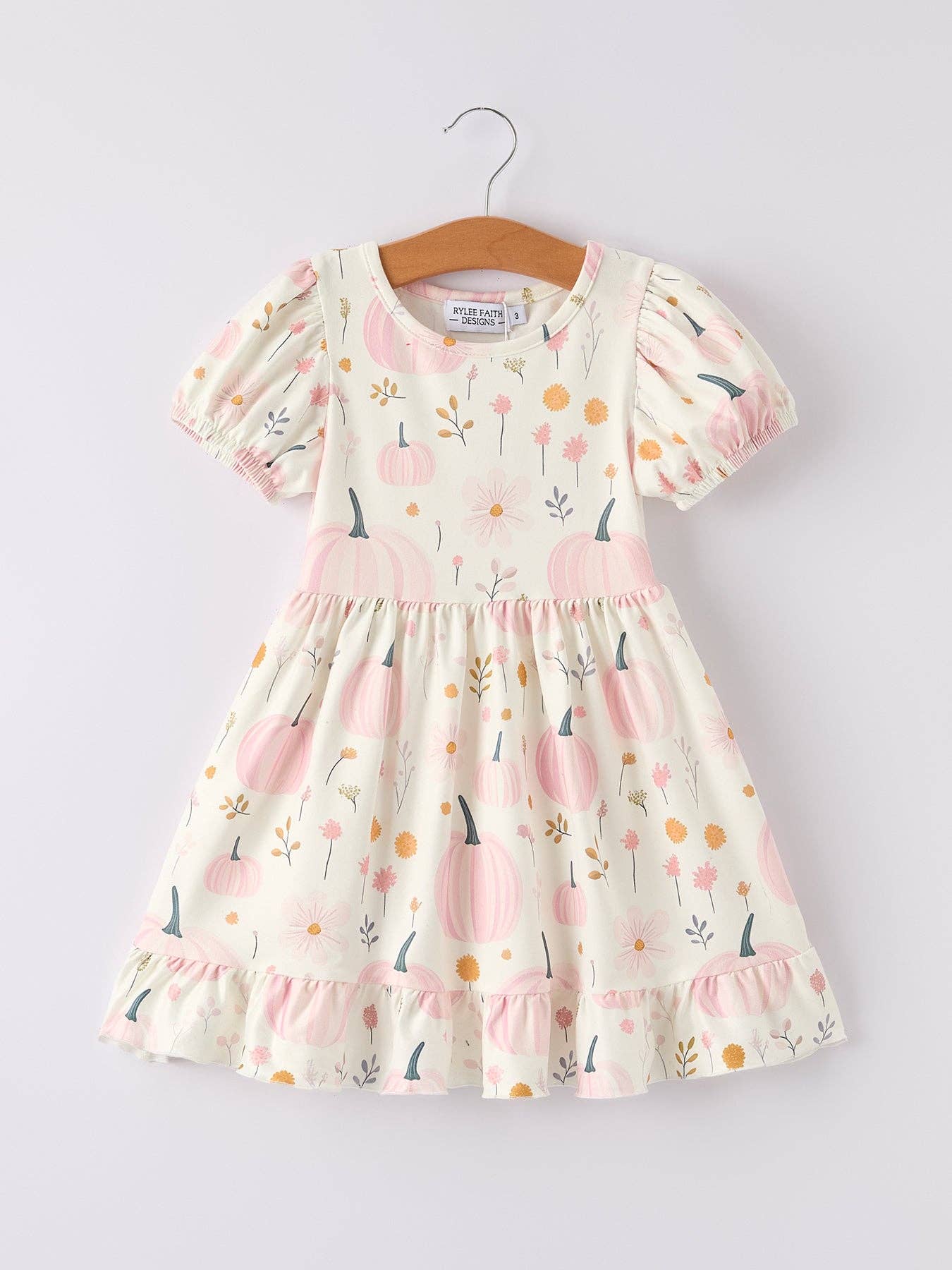 Halloween Cute Pumpkin Print Girls Dress: 6