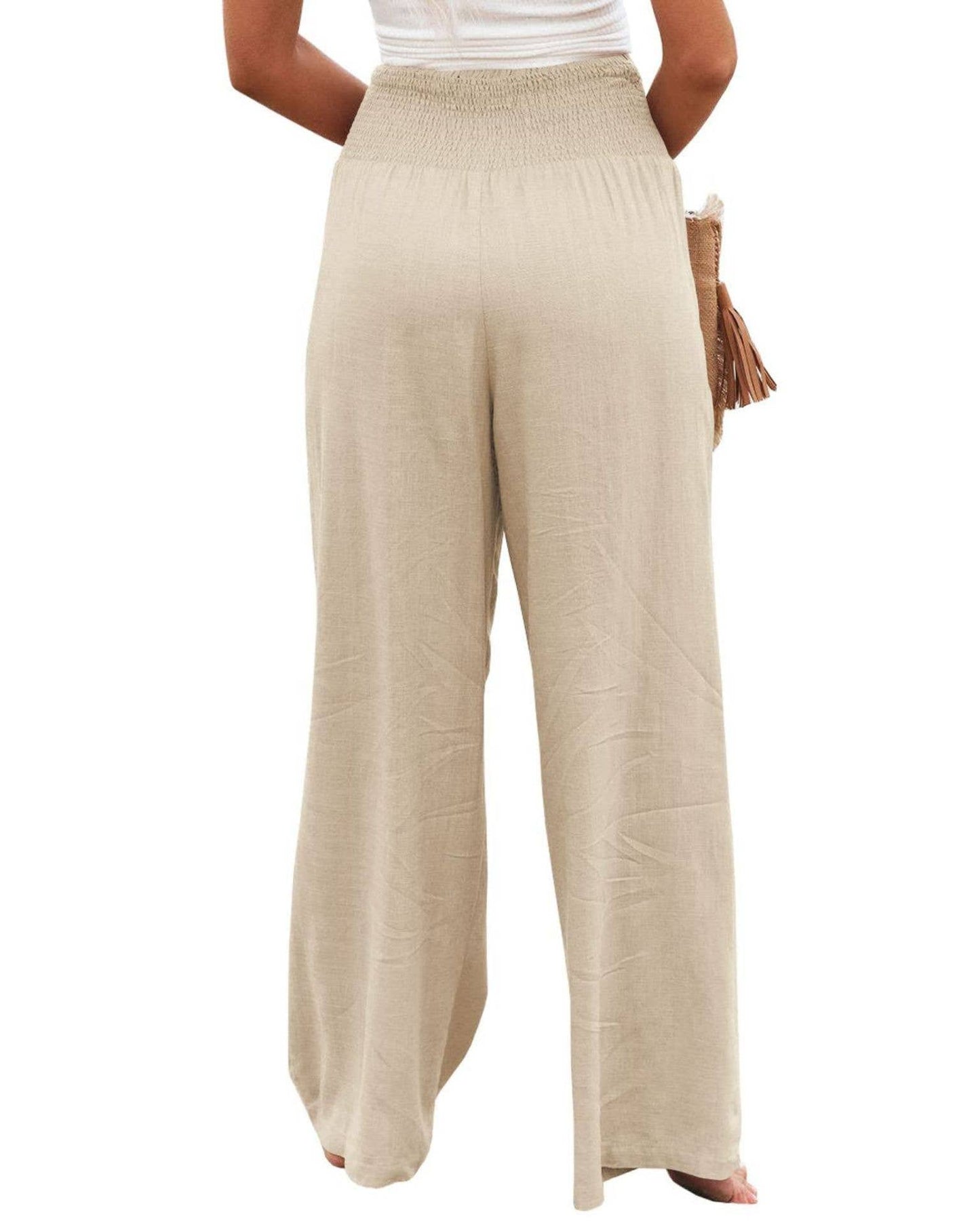 STYLE COTTON SLACKS MADE OF OLD MID-RISE SLACKS: BEIGE / (S) 1