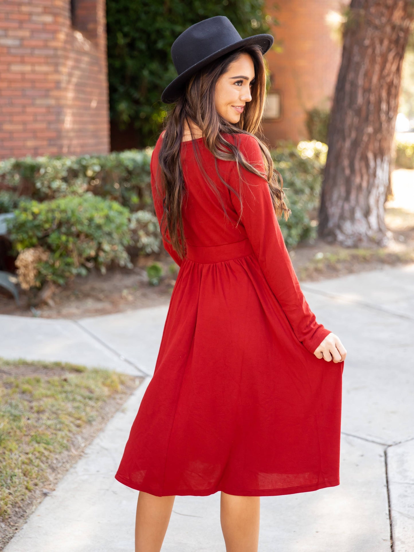 Long Sleeve Isla Wrap Dress: Green / X-Large
