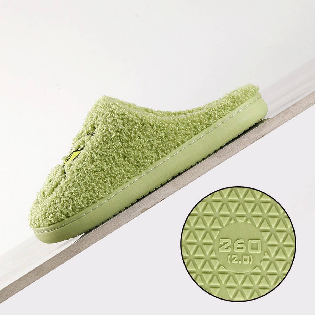 NEW CHRISTMAS GRINCH WARM COTTON SLIPPERS_CWSHS0744: Green / (8.5) 1