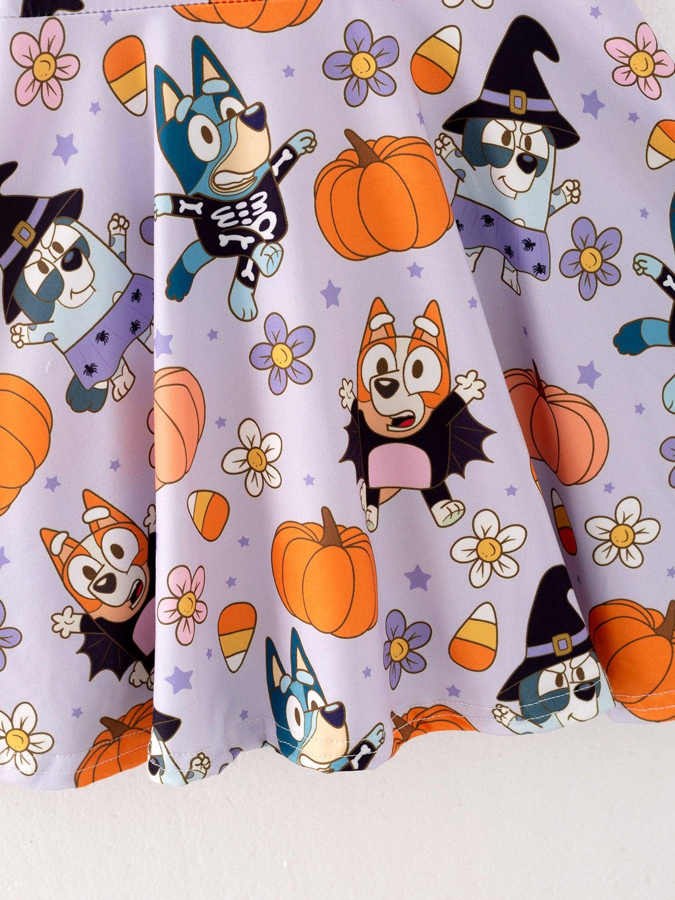 Halloween Cartoon Girls Pumpkin Print Milk Silk Dress: 2