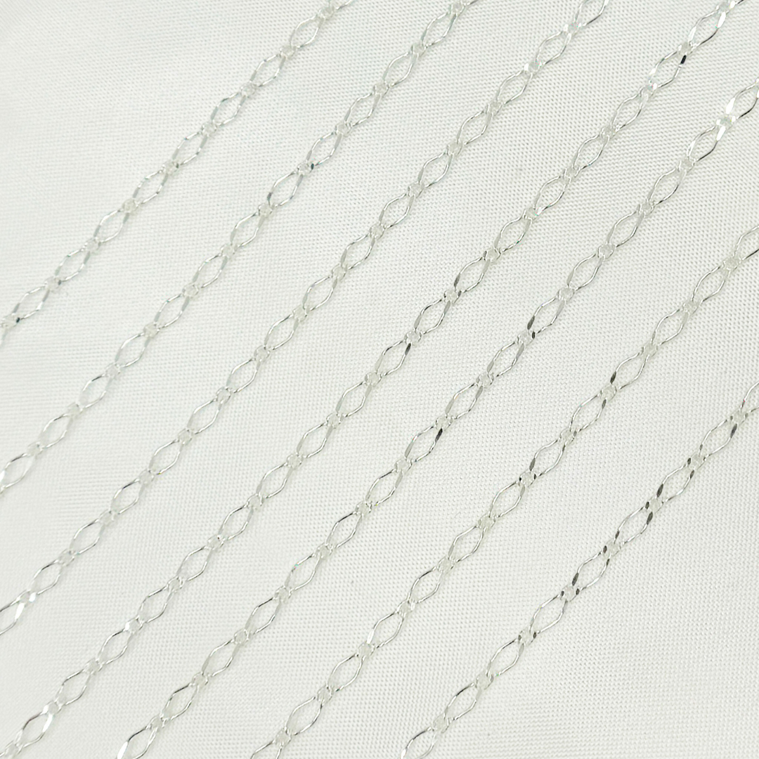 925 Sterling Silver Long and Short Link Chain. V237SS: 1 Ft / 3.1mm-4mm / Long & short