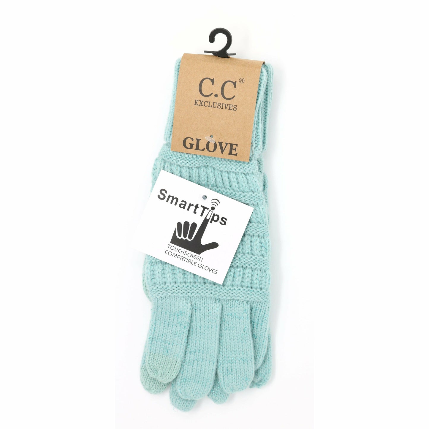 Metallic Cable Knit Women's CC Gloves: Metallic Gold