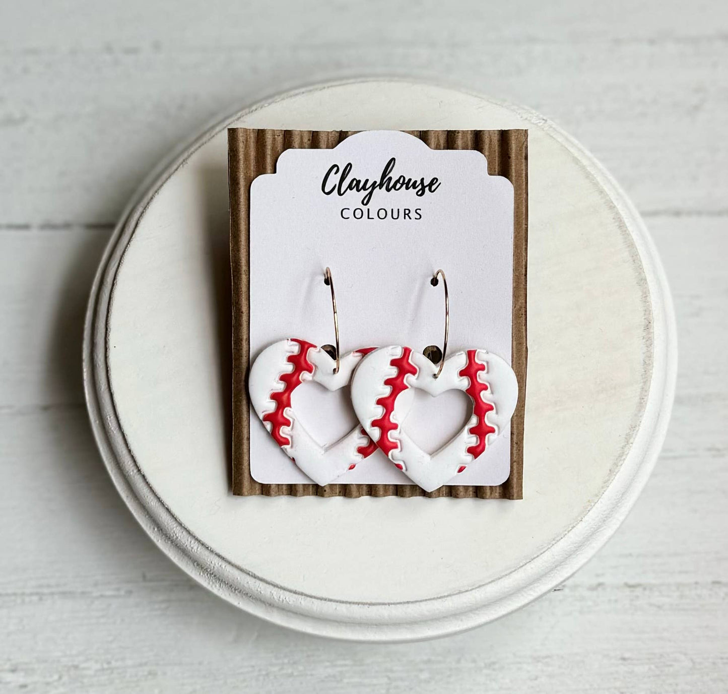 Baseball Earrings: Baseball Hoops