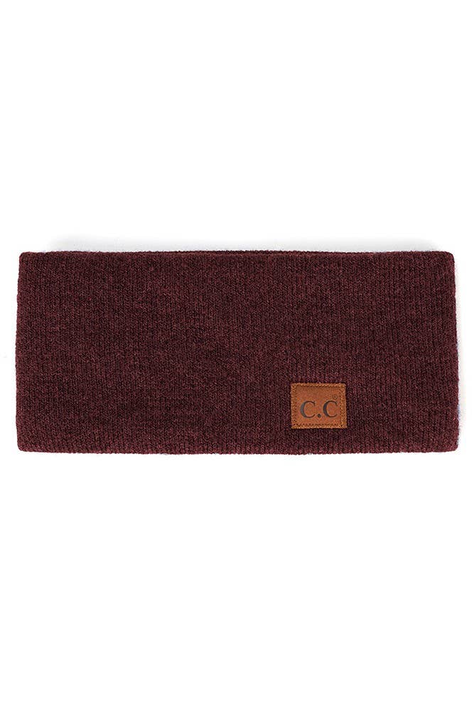 C.C Heather Knit Plain Head Wrap: Forest