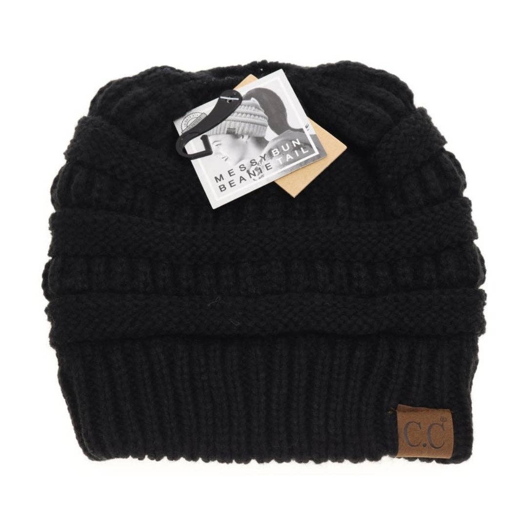 Fuzzy Lined Solid Classic CC Beanie Tail MB20AL: Navy