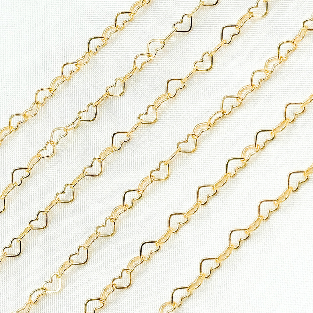 629FGF. 14K Gold Filled Heart Flat Link Chain
