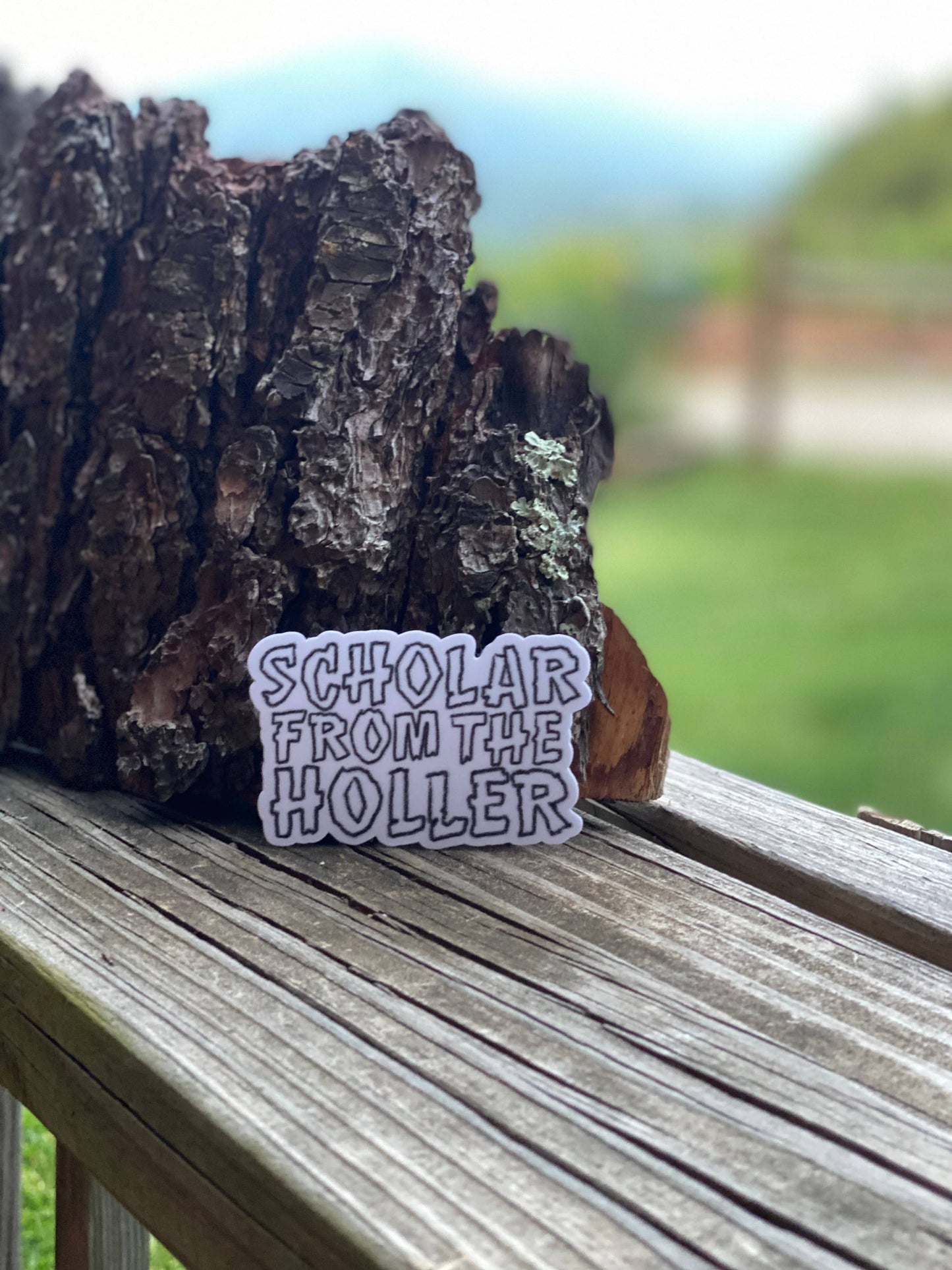 Scholar from the Holler Sticker-Hillbilly design, mounta