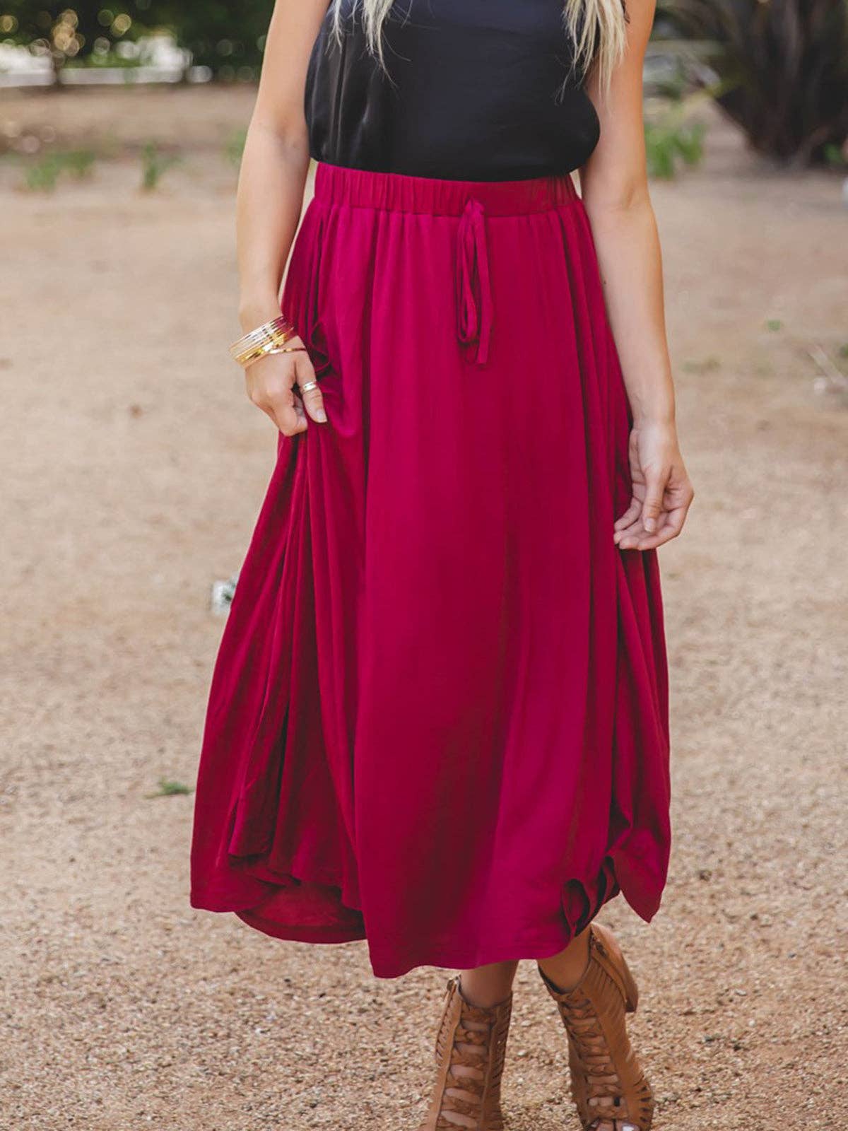 The Olive Pocket Skirt: Orange / Small