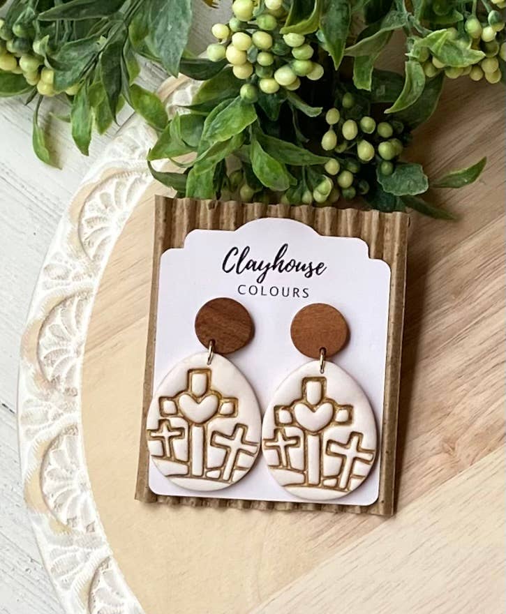 Religious Earrings : Round 3 Crosses