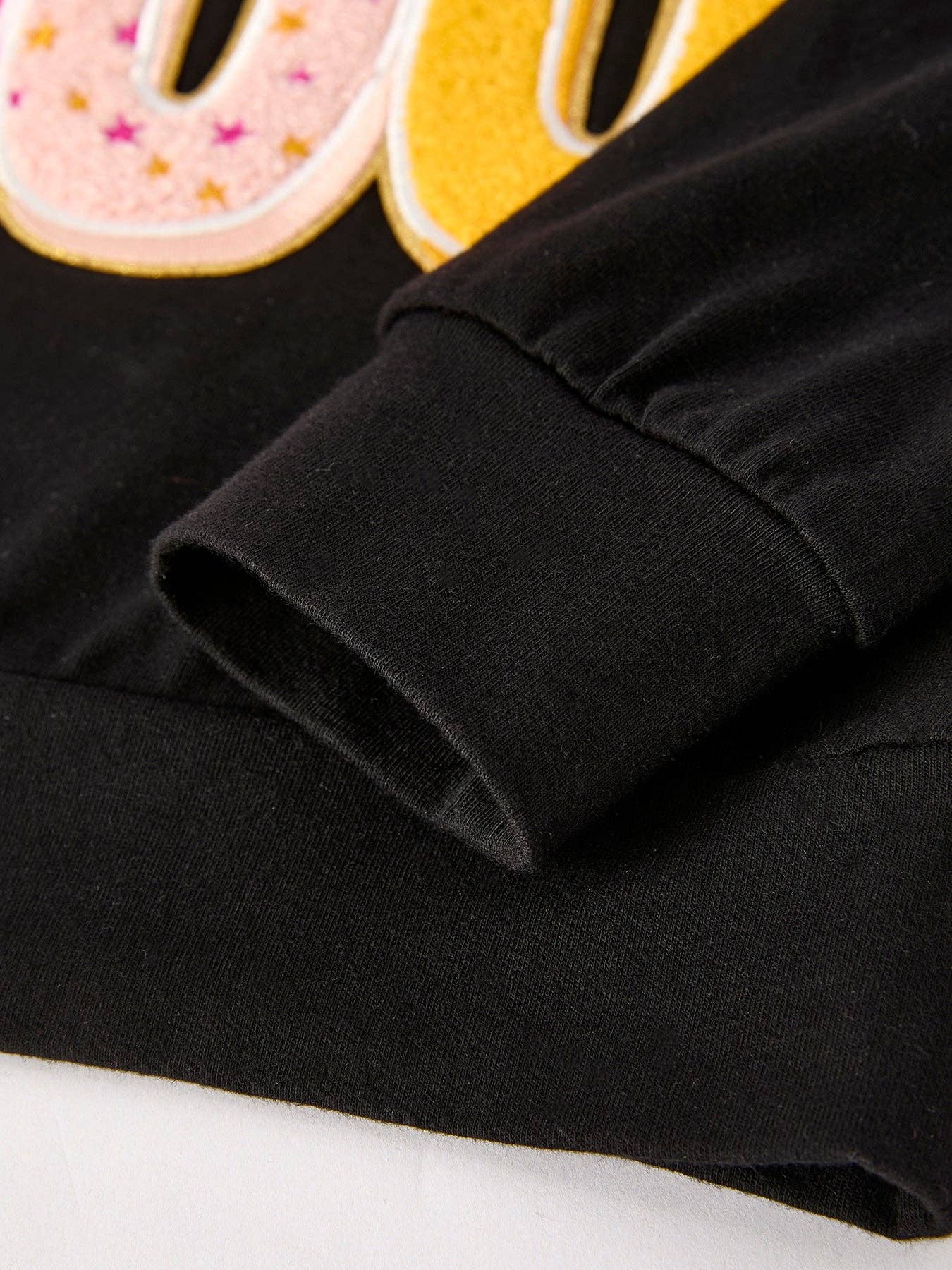 Halloween “BOO” Chenille Patches Girls Long Sleeve Set: 6