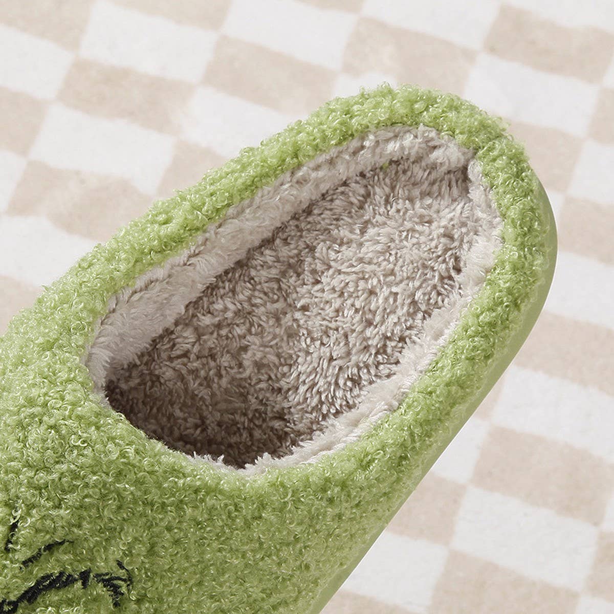 NEW CHRISTMAS GRINCH WARM COTTON SLIPPERS_CWSHS0744: Green / (6.5) 1