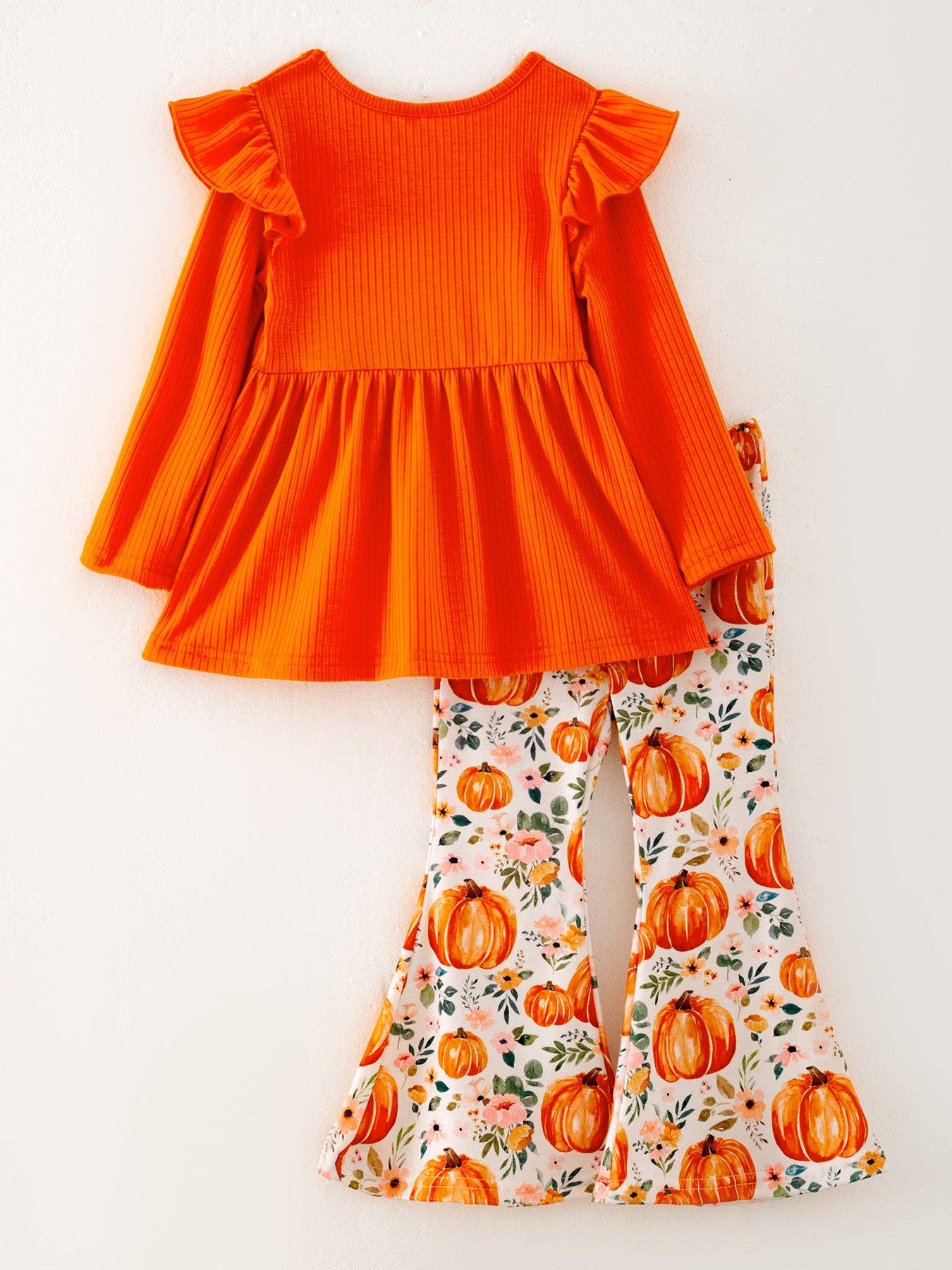 Girls Halloween Pumpkin Print Set: 2