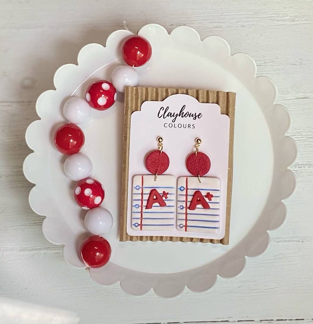 Teacher Earrings | Back to School Earrings: Apple/Pencil/Ruler