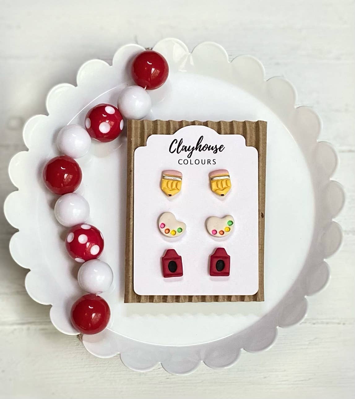 Teacher Earrings | Back to School Earrings: Apple/Pencil/Ruler