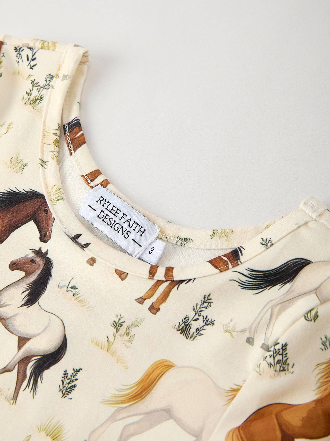 Western Horse Print Long Sleeve Dress: 7
