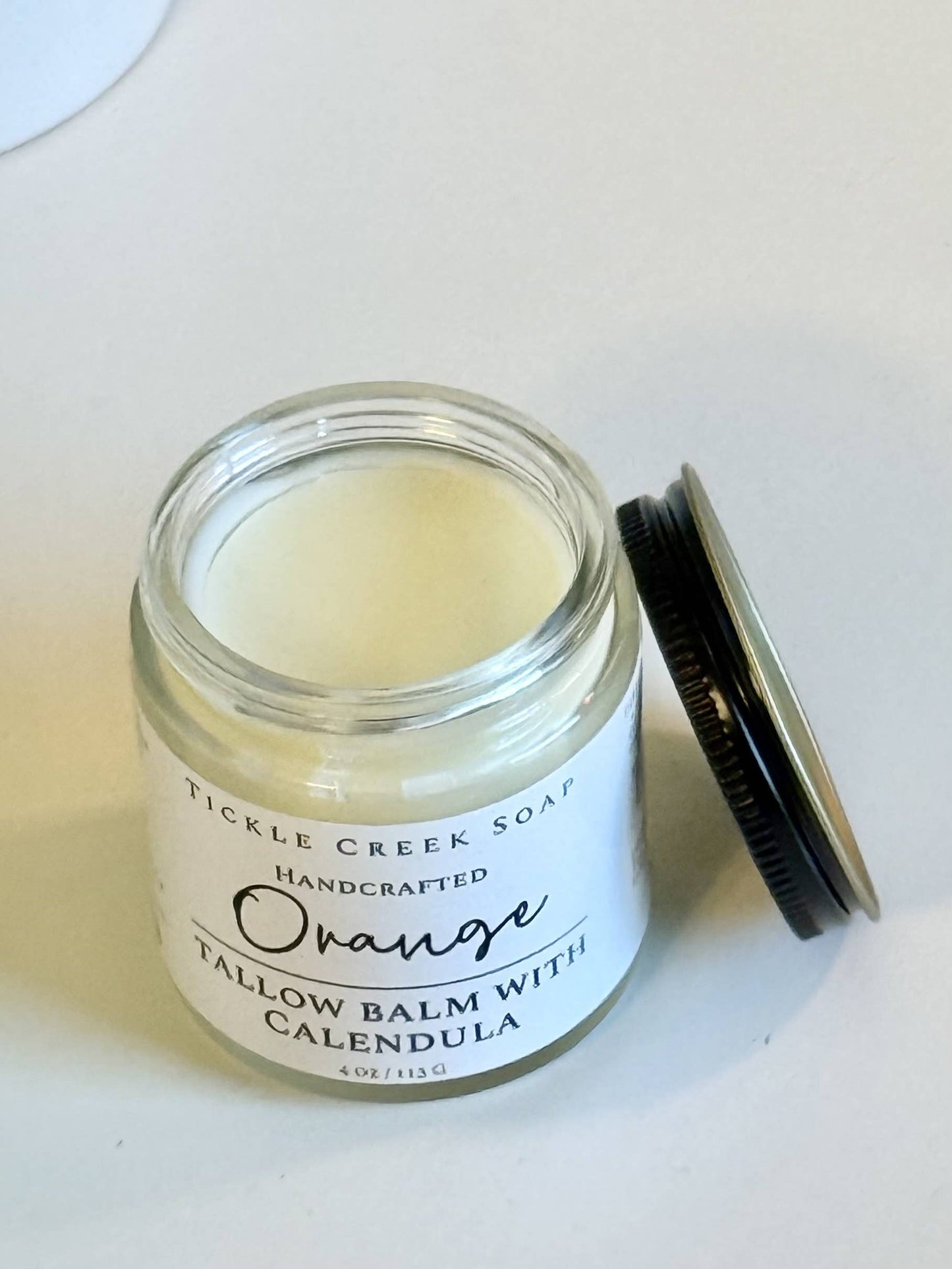Tallow Balm with Calendula – Orange | 4 oz Glass Jar