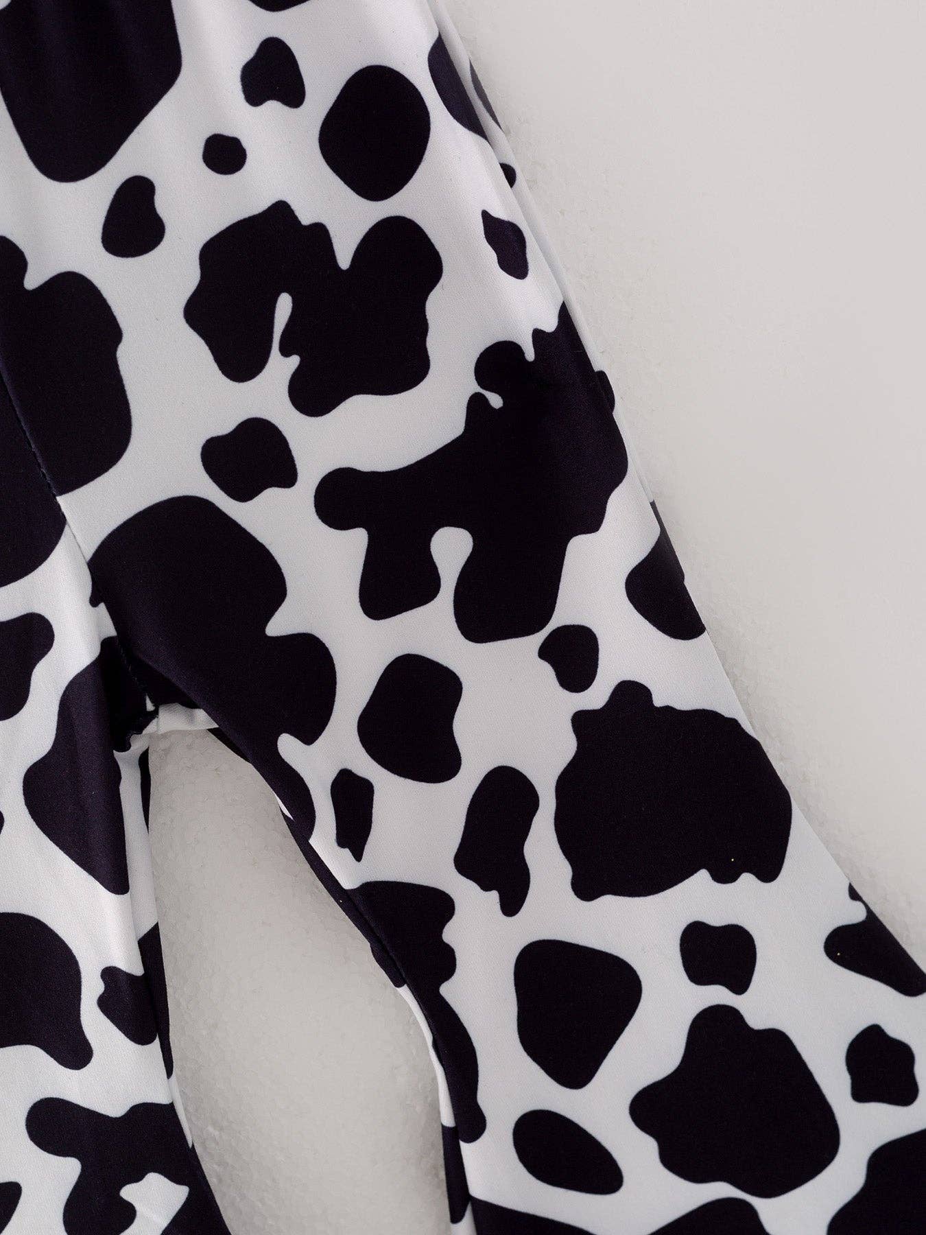 Girls Cow Print Milk Silk Pants: 4-5Y