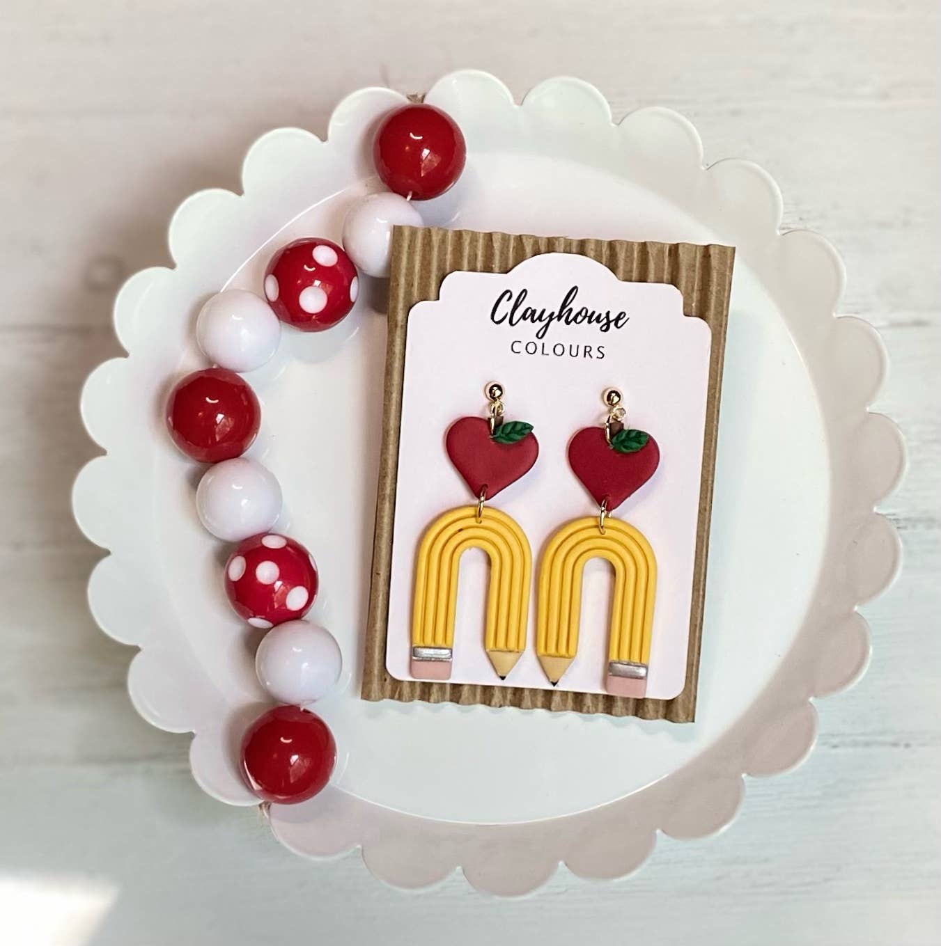 Teacher Earrings | Back to School Earrings: Apple/Pencil/Ruler