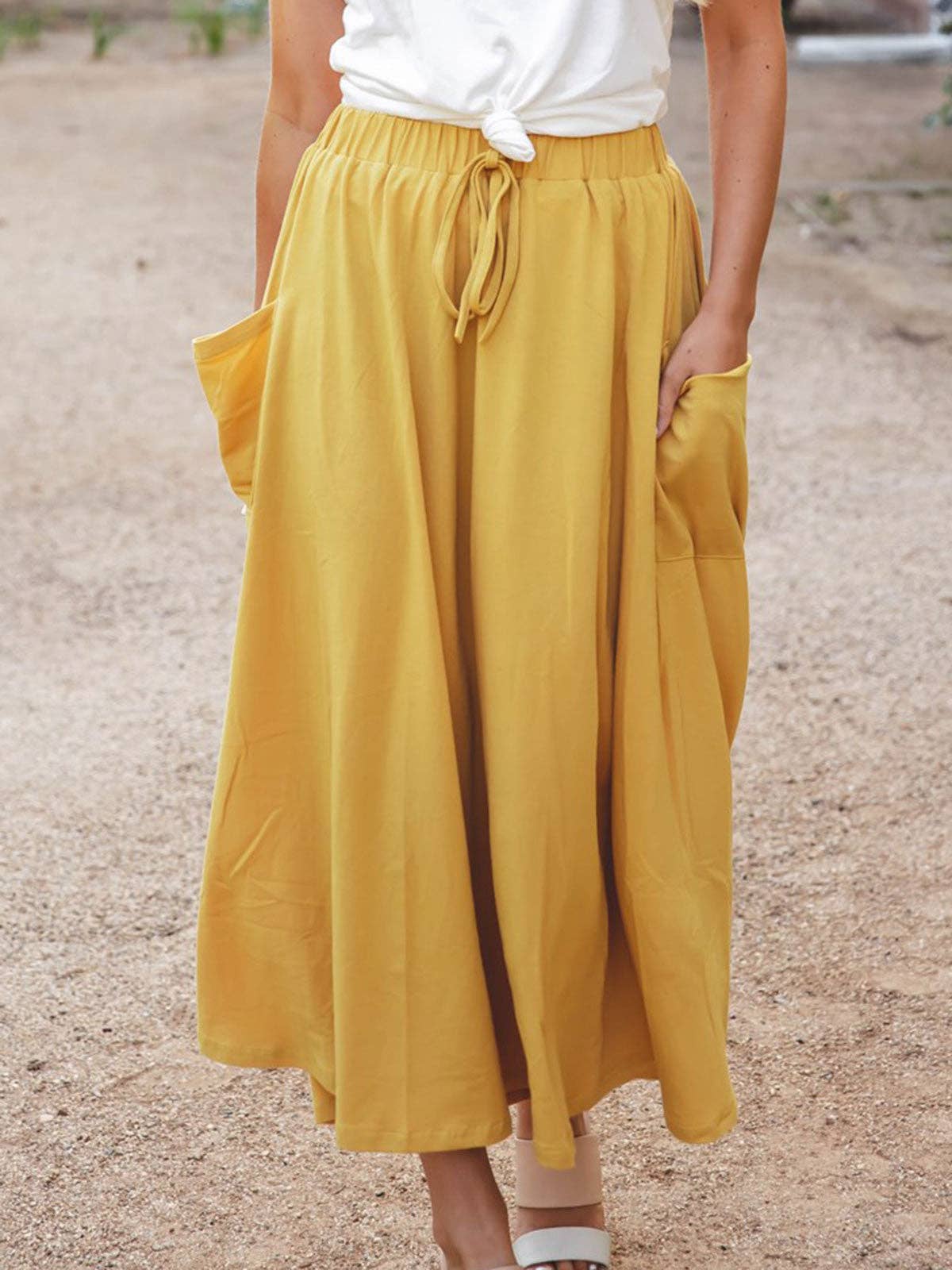The Olive Pocket Skirt: Orange / Large