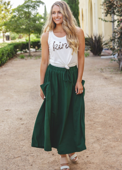 The Olive Pocket Skirt: Orange / Small