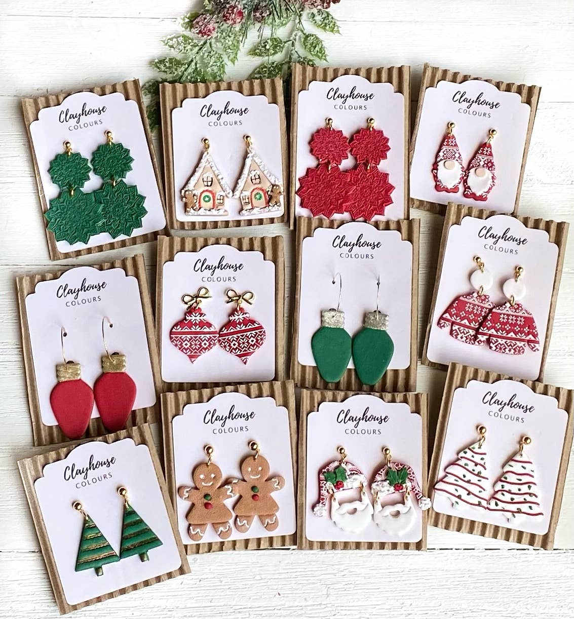 Christmas Earrings: Gringerbread House