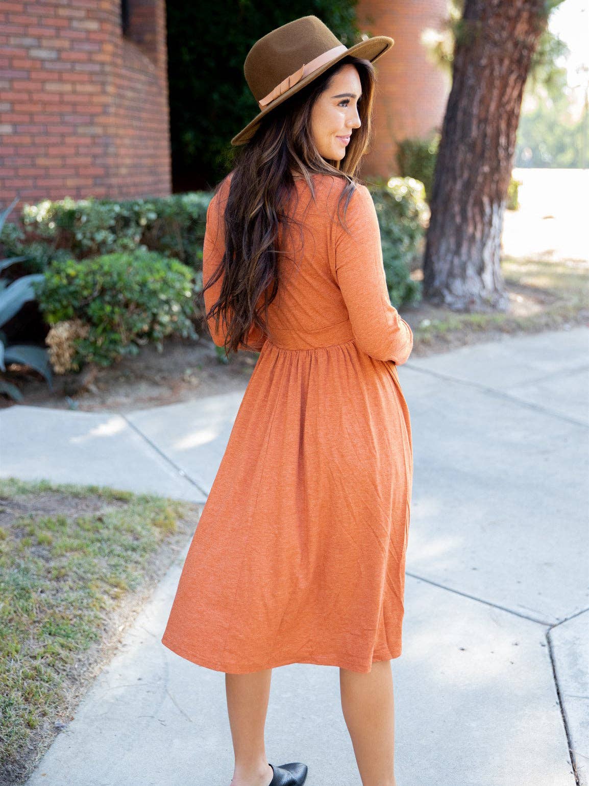Long Sleeve Isla Wrap Dress: Green / X-Large
