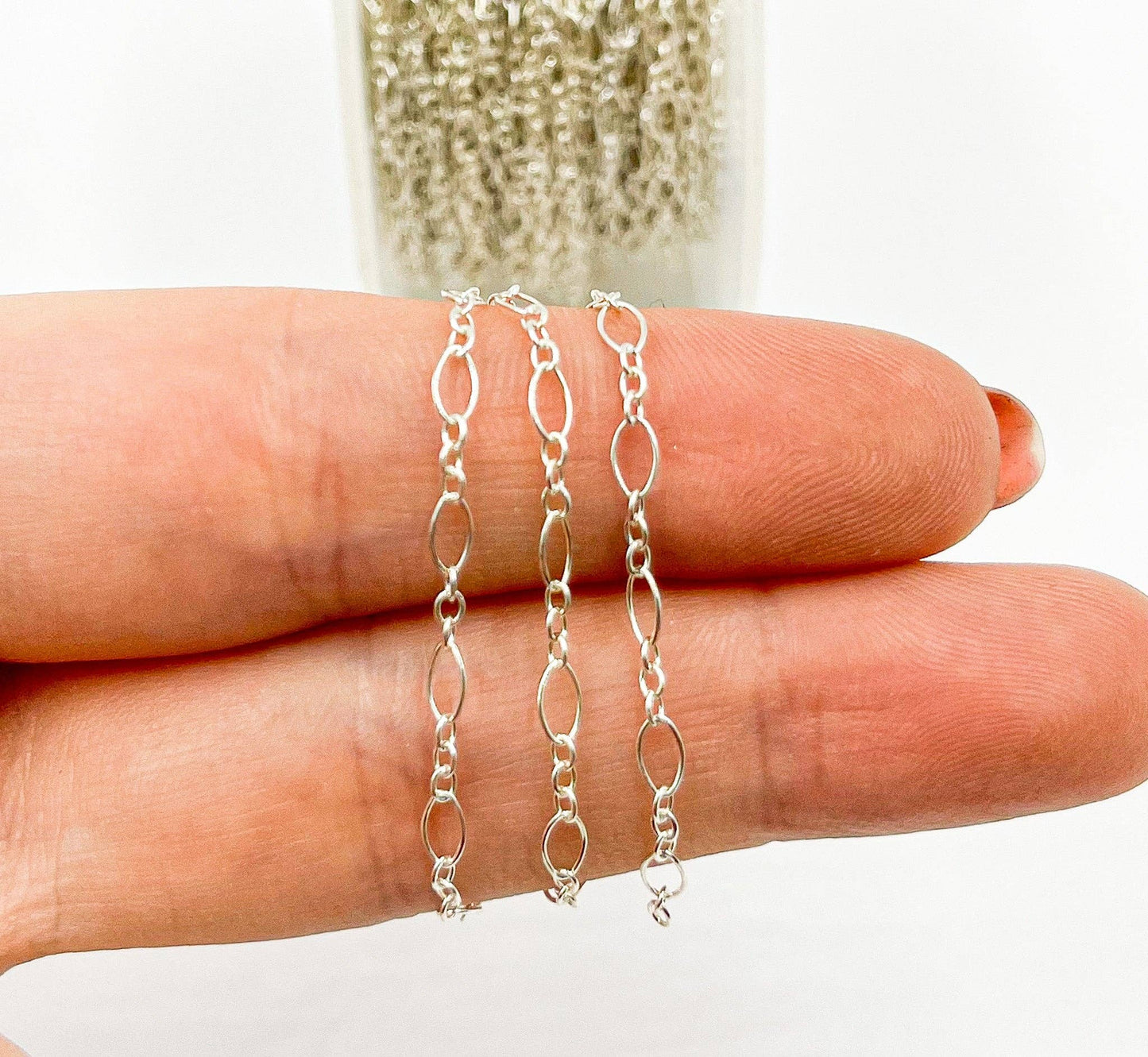 925 Silver Flat Oval & Round Link Chain. 716FSS