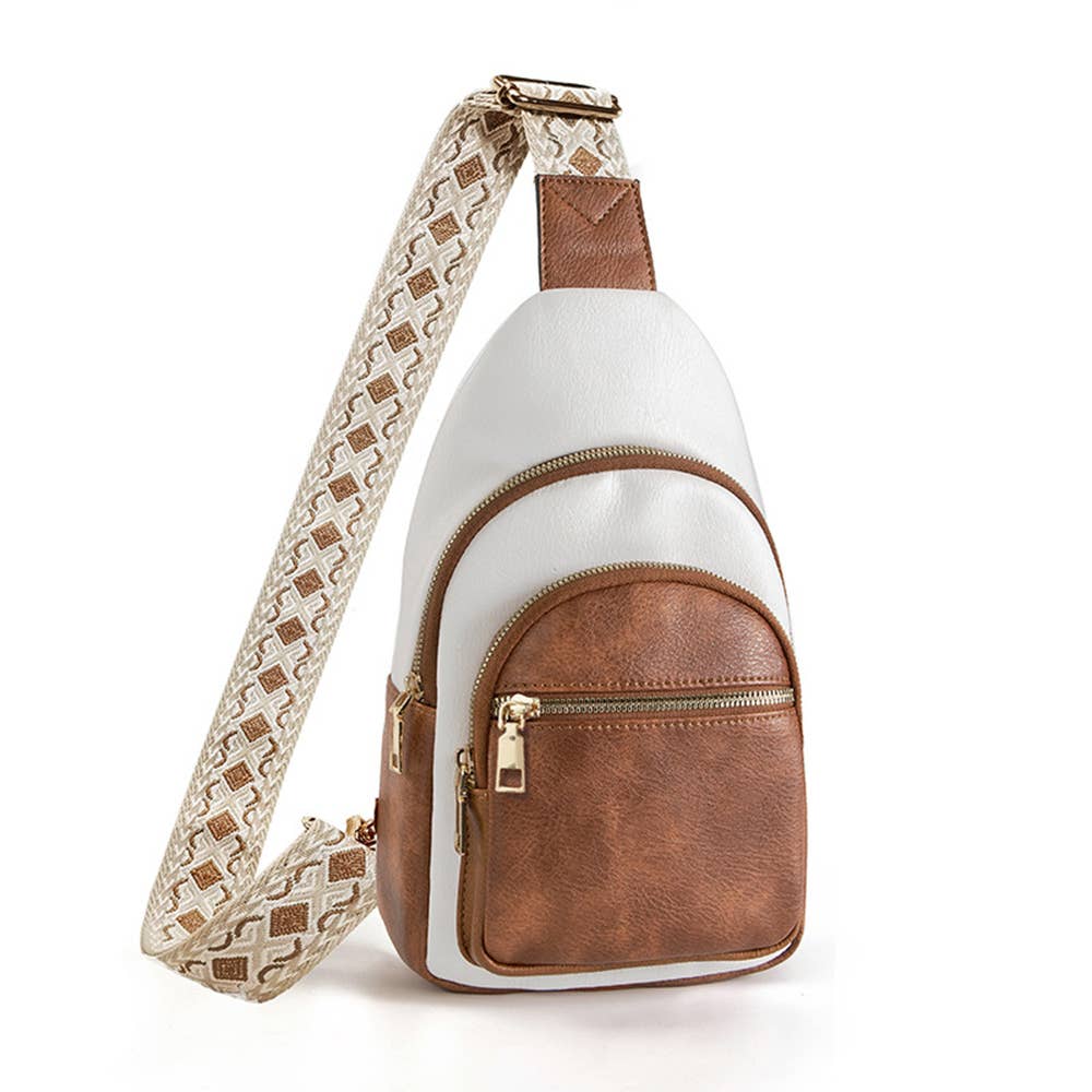 Retro Multi Layered Shoulder Bag: Brown / One Size