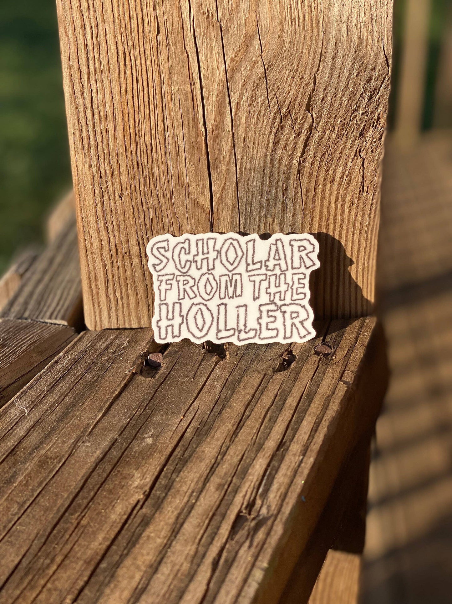 Scholar from the Holler Sticker-Hillbilly design, mounta