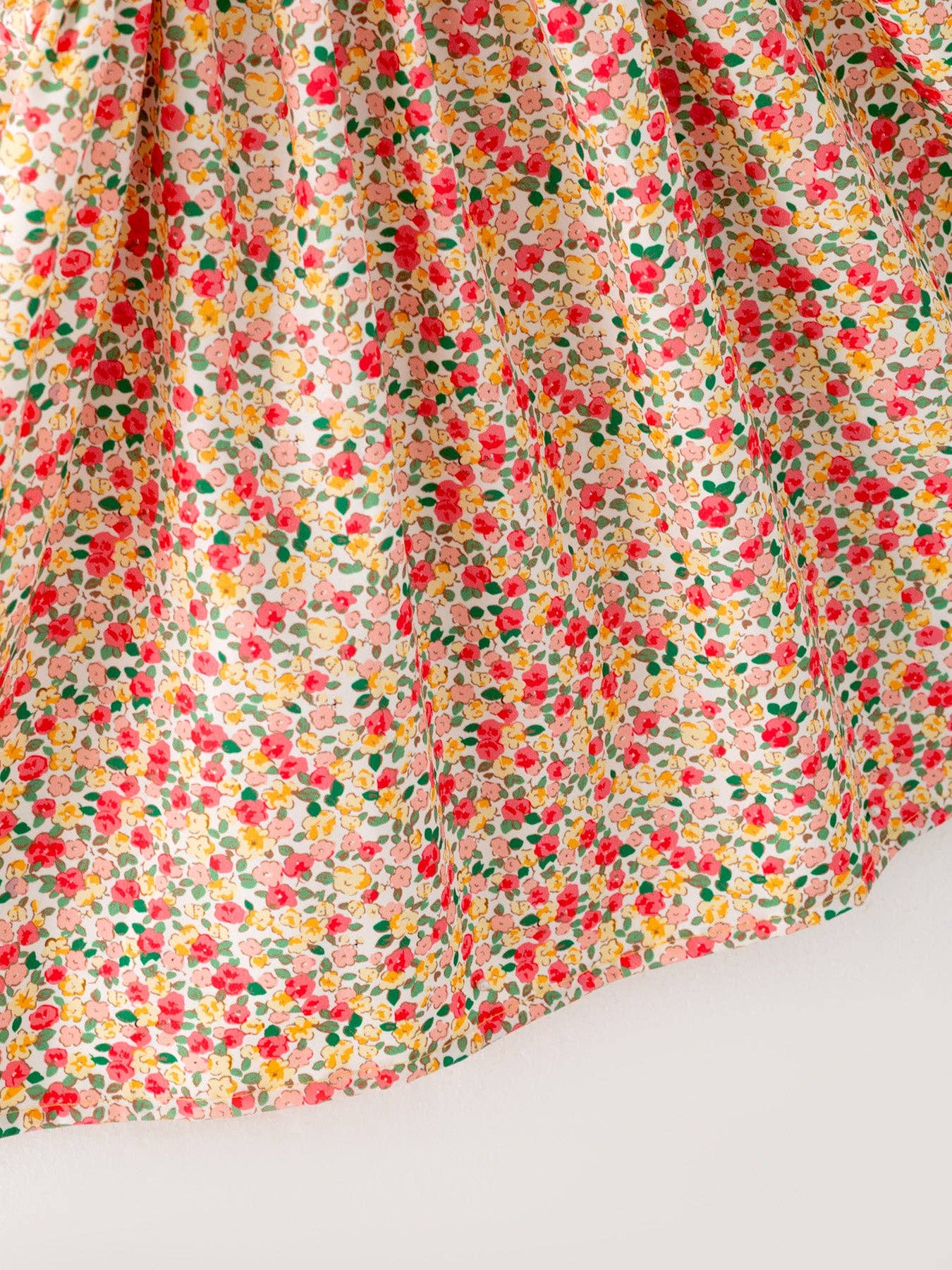 Smocking Orange Floral Print Short Sleeve dress: 3