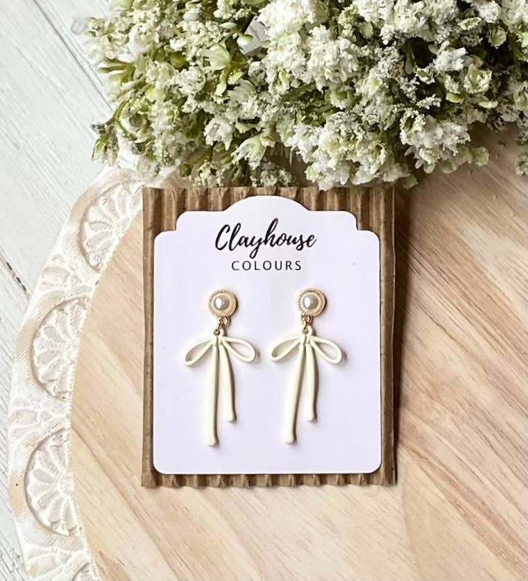 Spring Bow Earrings : Pink