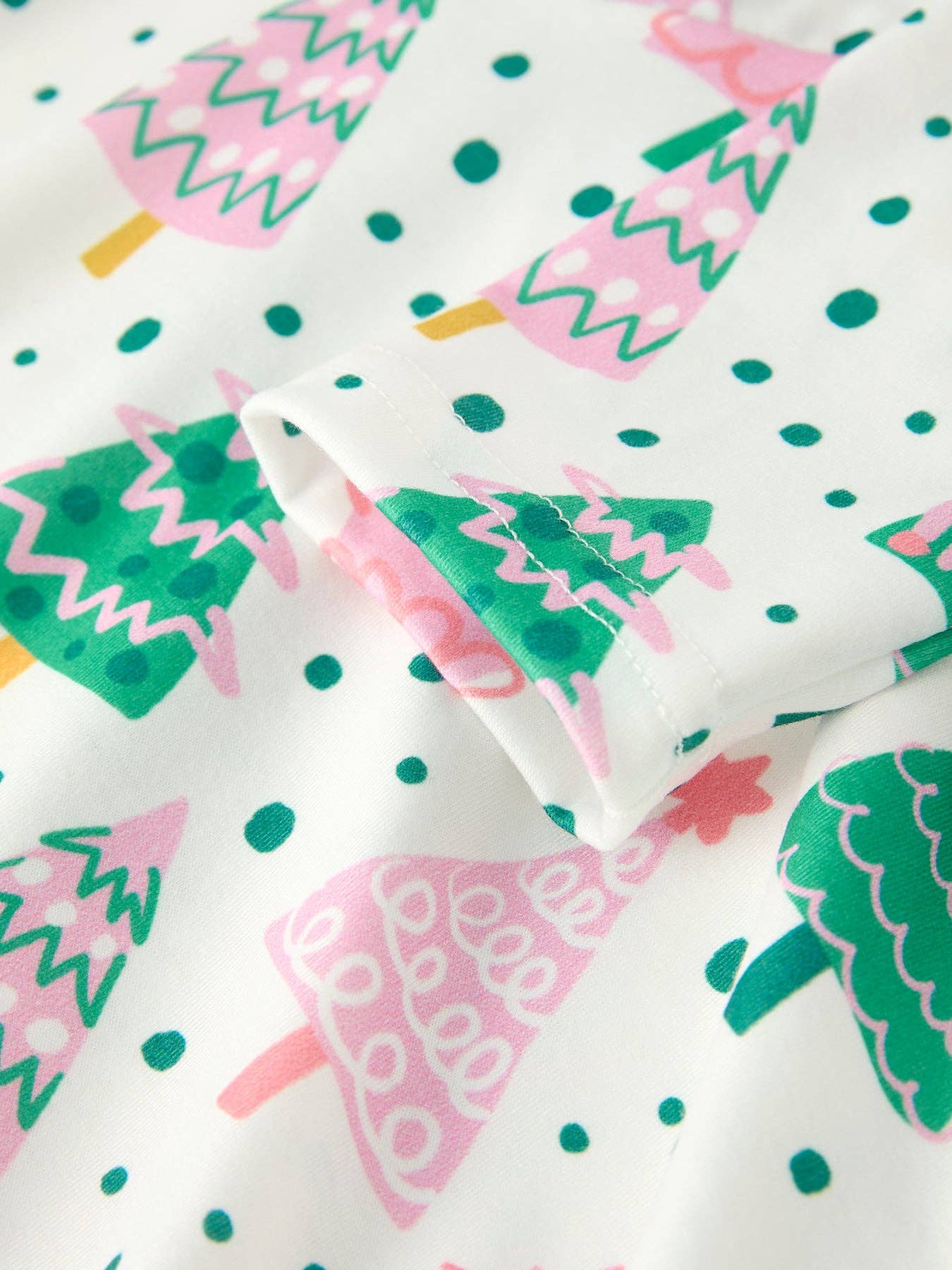 Cute Holiday Dress with Christmas Tree and Snow Prints: 2