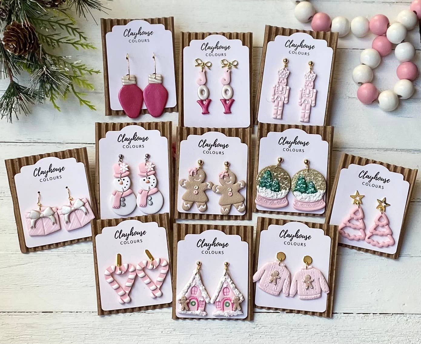 Pink GingerBread House Earrings