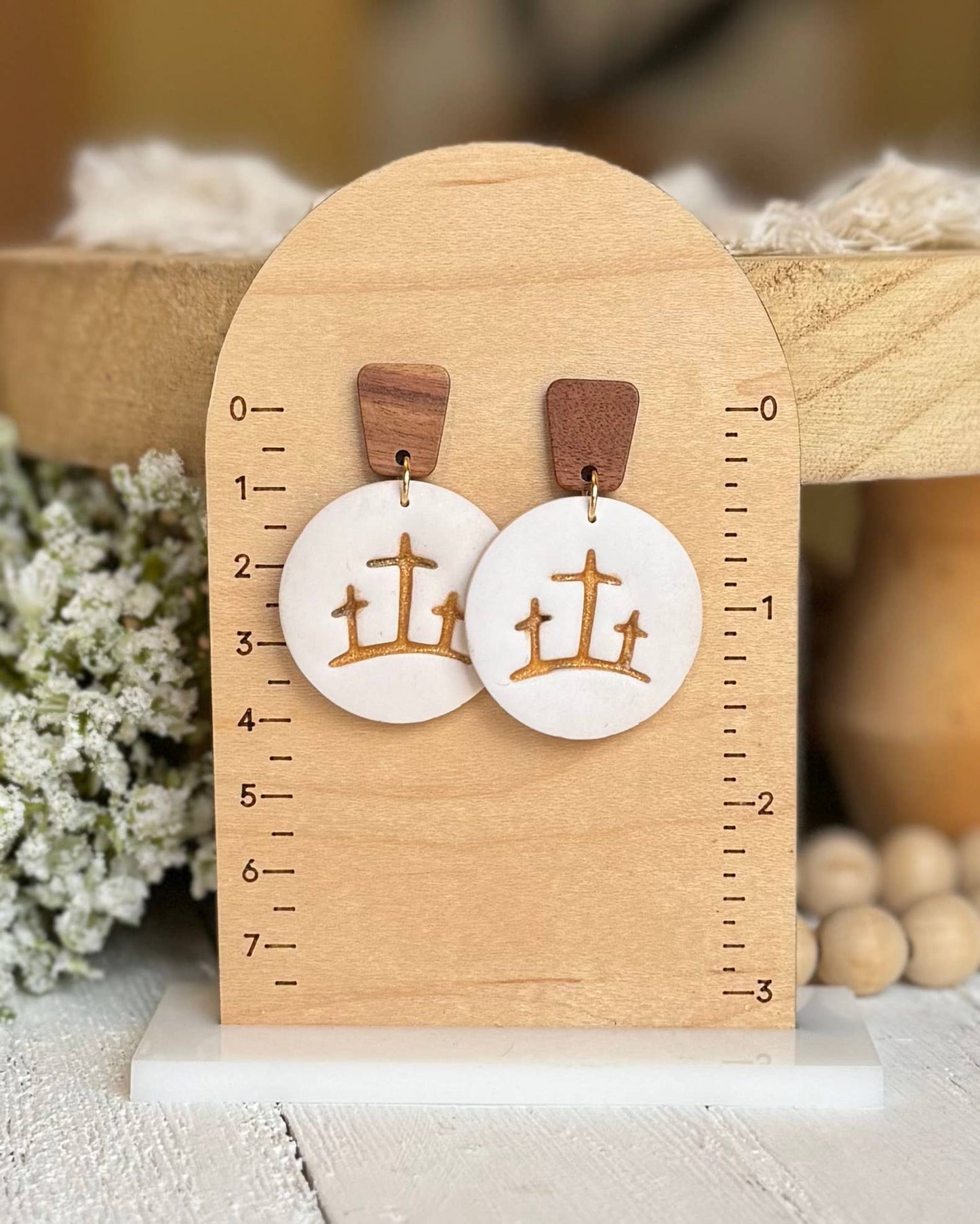 Religious Earrings : Round 3 Crosses