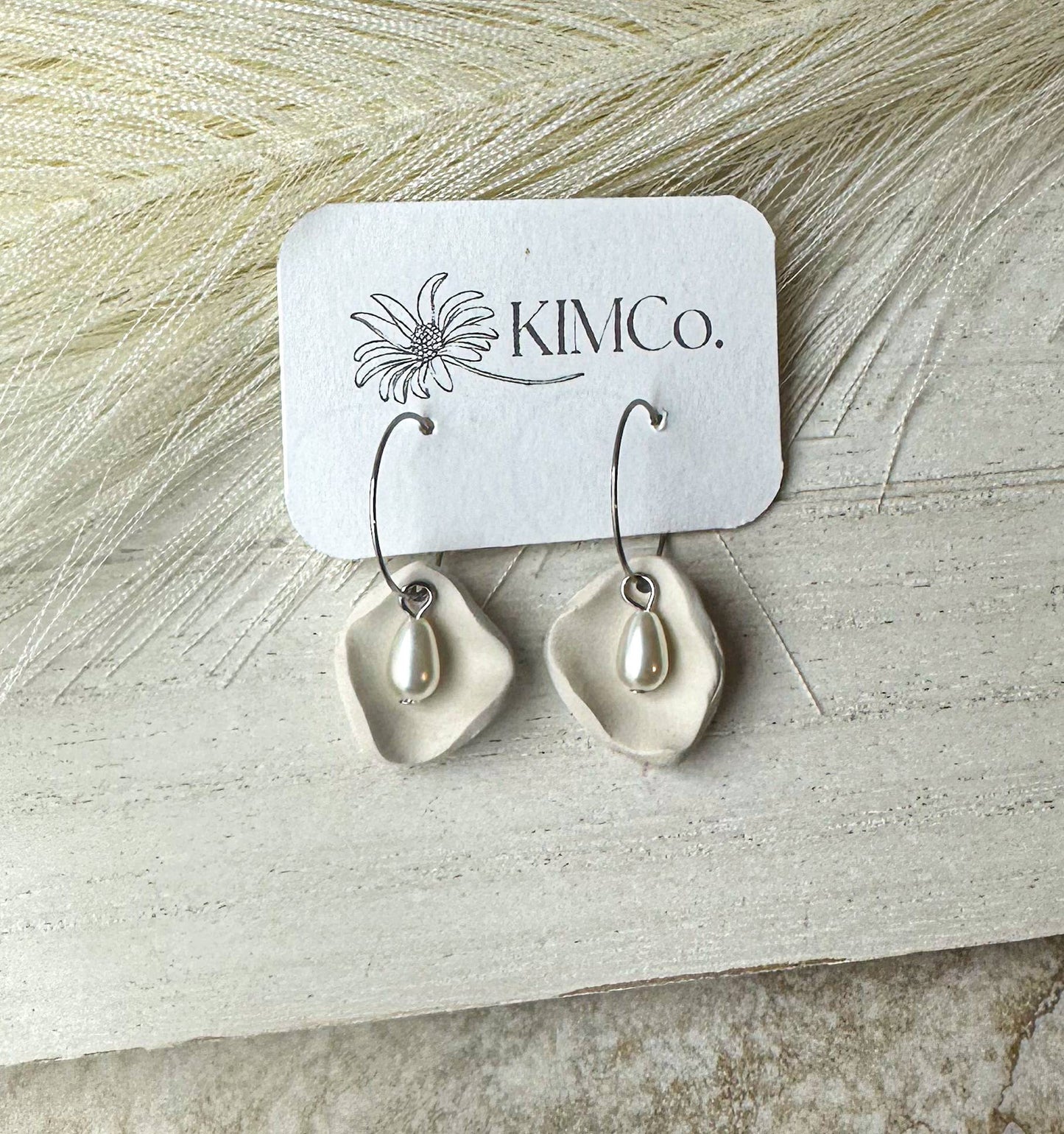 Polymer Clay Pearl Drop Earrings