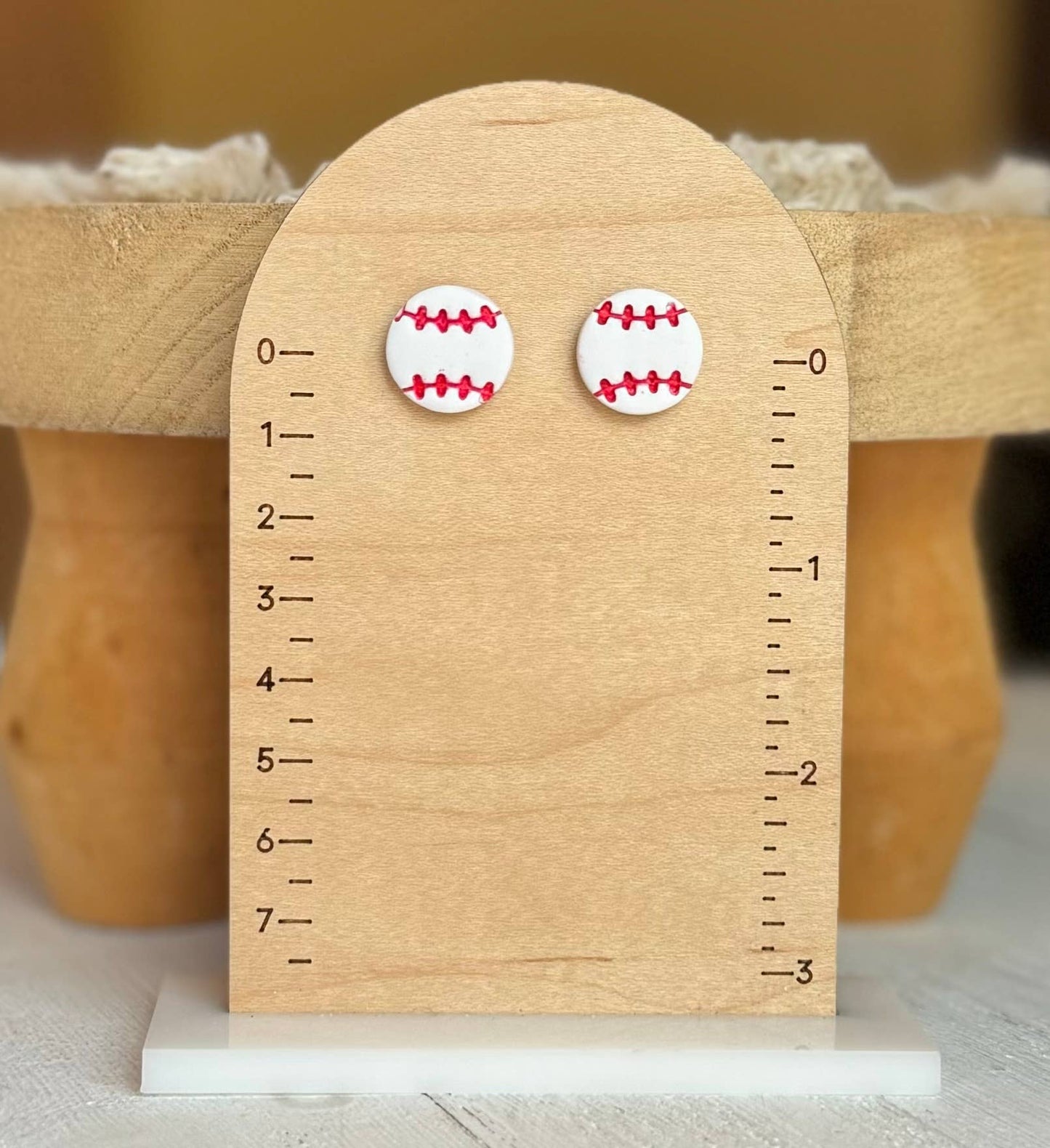 Baseball Earrings: Baseball Hoops