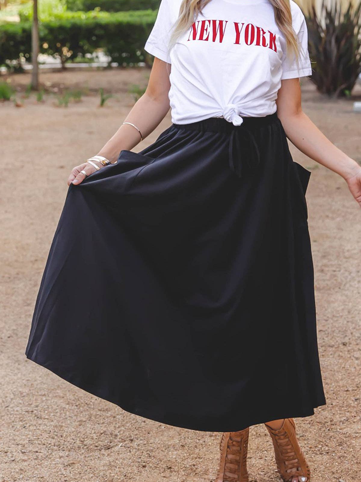 The Olive Pocket Skirt: Orange / Large