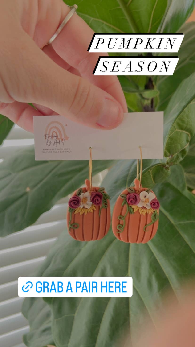 Floral Fall Pumpkin Hoops
