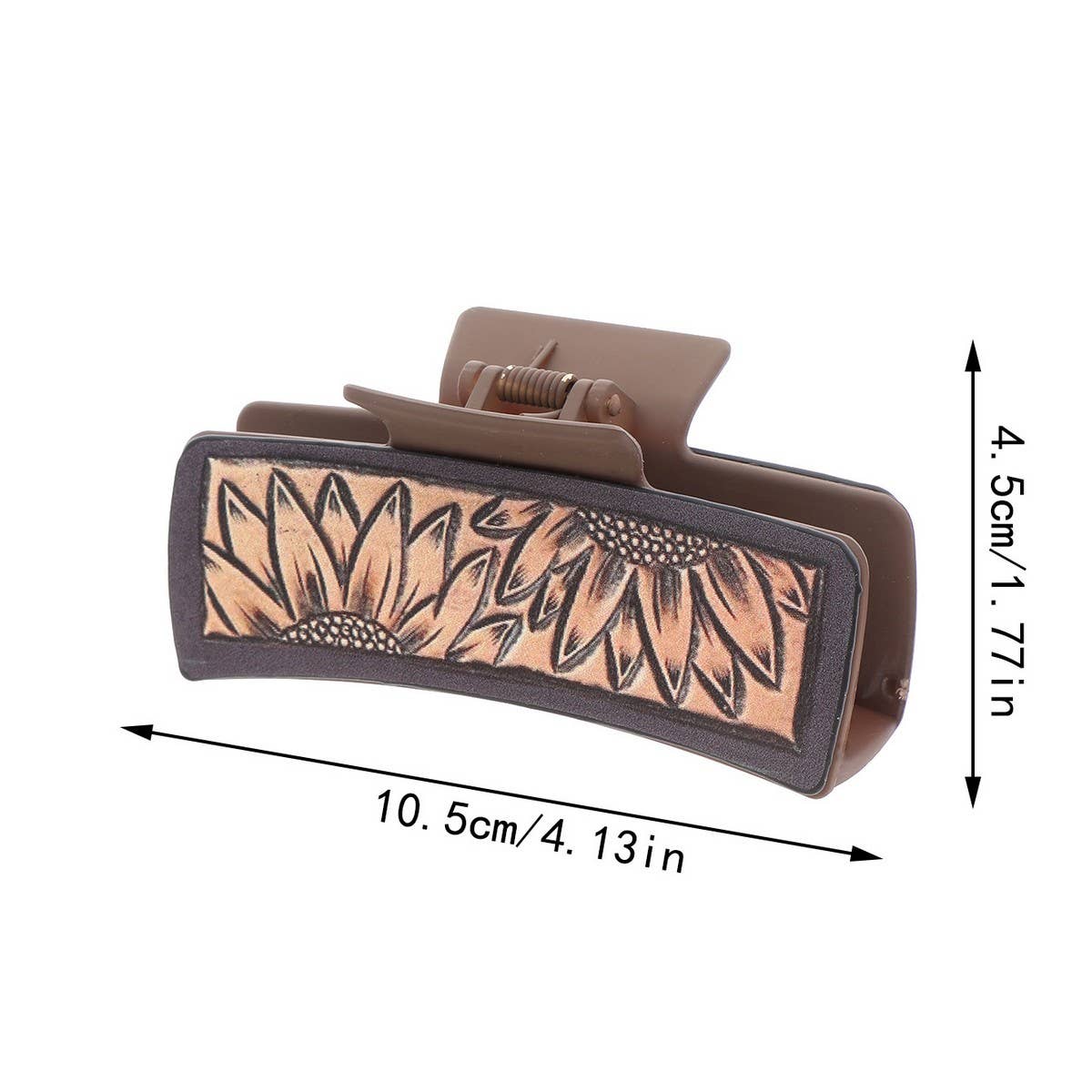 Western Cowgirl Sunflower Claw Clip, Faux Leather_CWAHA0609: TYPE2 / (OS) 3